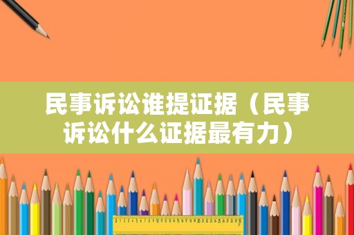 民事訴訟誰提證據(jù)（民事訴訟什么證據(jù)最有力）