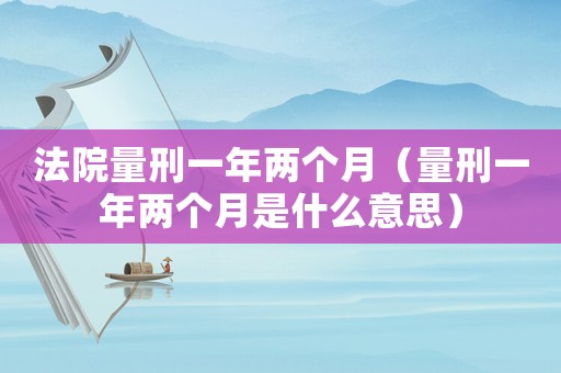 法院量刑一年兩個(gè)月（量刑一年兩個(gè)月是什么意思）