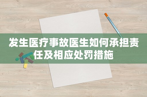 發生醫療事故醫生如何承擔責任及相應處罰措施