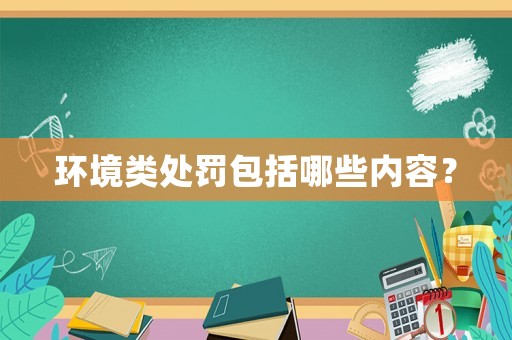 環境類處罰包括哪些內容？