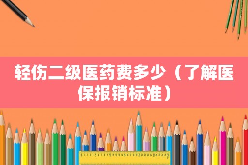 輕傷二級醫藥費多少（了解醫保報銷標準）