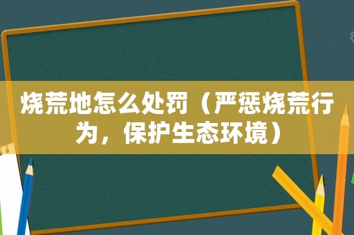 燒荒地怎么處罰（嚴(yán)懲燒荒行為，保護(hù)生態(tài)環(huán)境）