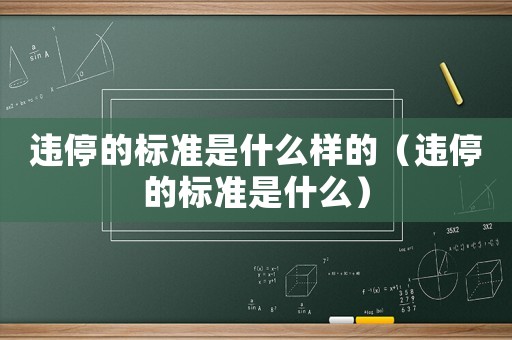 違停的標準是什么樣的（違停的標準是什么）