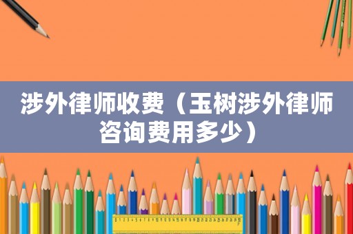 涉外律師收費（玉樹涉外律師咨詢費用多少）